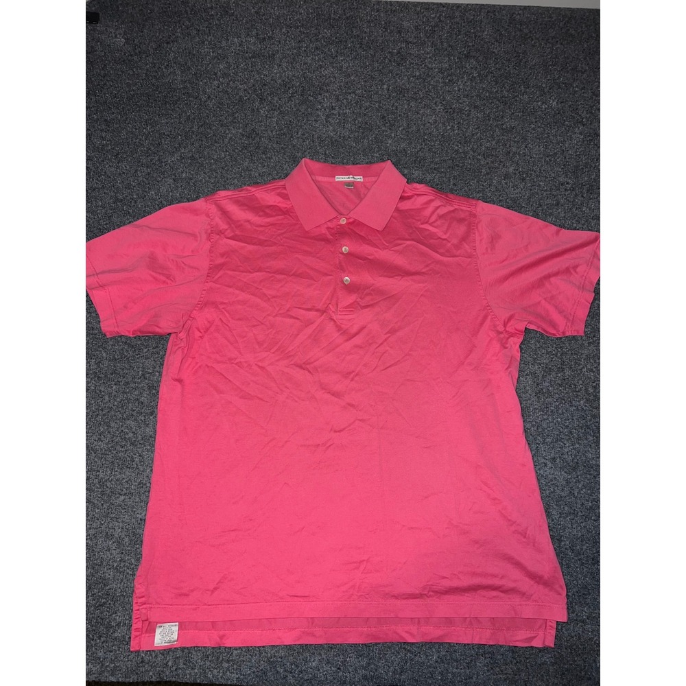 Peter Millar Mens Large Pink Short Sleeve 100% Cotton Polo Shirt MS12K01